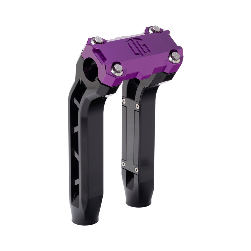 OG Black Performance 8.5 inch Pull Back Riser Legs with Purple Performance Top Clamp