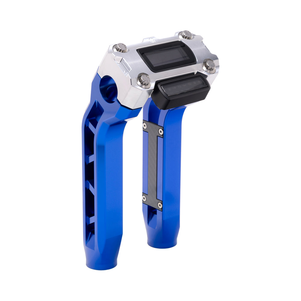 OG Blue Performance 8.5 inch Pull Back Riser Legs with Aluminum Performance Digital Gauge Top Clamp