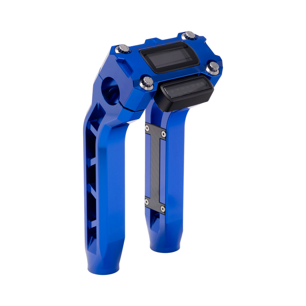 OG Blue Performance 8.5 inch Pull Back Riser Legs with Blue Performance Digital Gauge Top Clamp