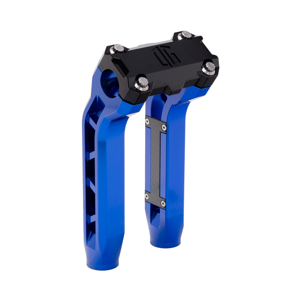OG Blue Performance 8.5 inch Pull Back Riser Legs with Black Performance Top Clamp