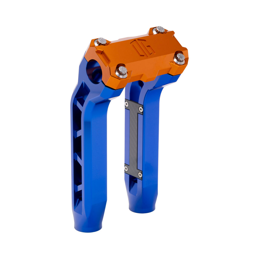 OG Blue Performance 8.5 inch Pull Back Riser Legs with Orange Performance Top Clamp
