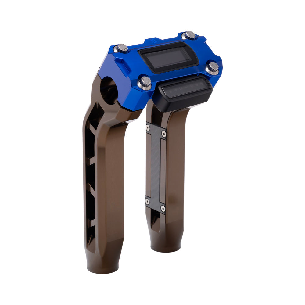 OG Bronze Performance 8.5 inch Pull Back Riser Legs with Blue Performance Digital Gauge Top Clamp