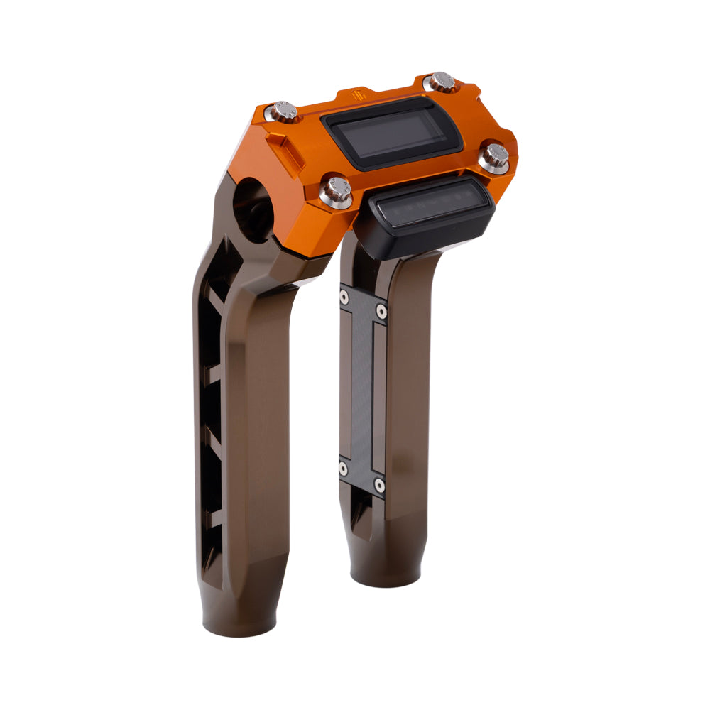 OG Bronze Performance 8.5 inch Pull Back Riser Legs with Orange Performance Digital Gauge Top Clamp