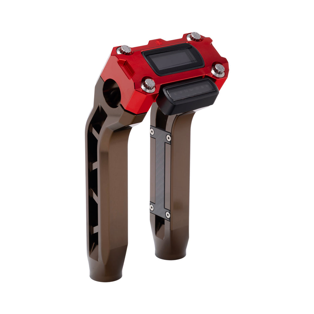OG Bronze Performance 8.5 inch Pull Back Riser Legs with Red Performance Digital Gauge Top Clamp