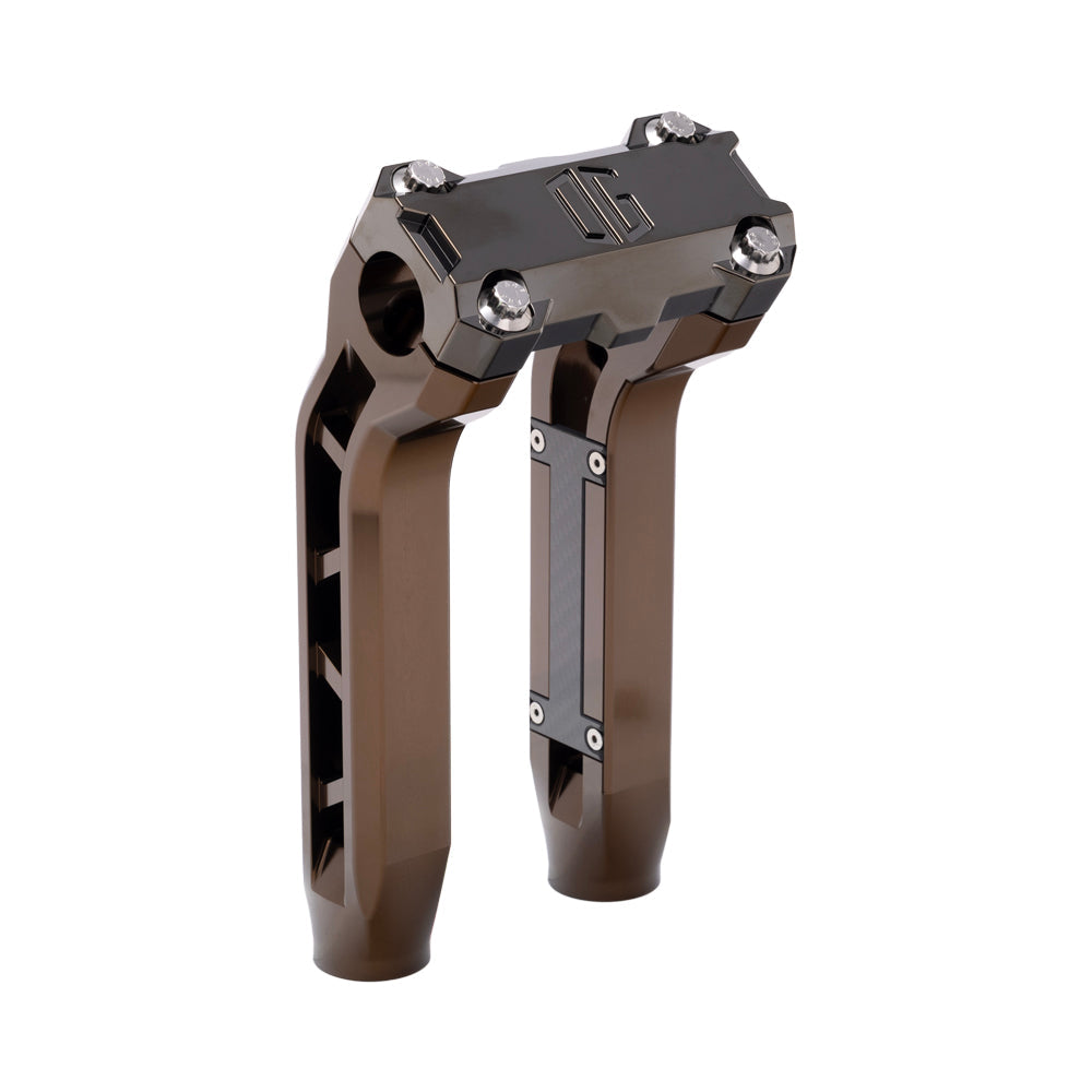 OG Bronze Performance 8.5 inch Pull Back Riser Legs with Black Chrome Performance Top Clamp