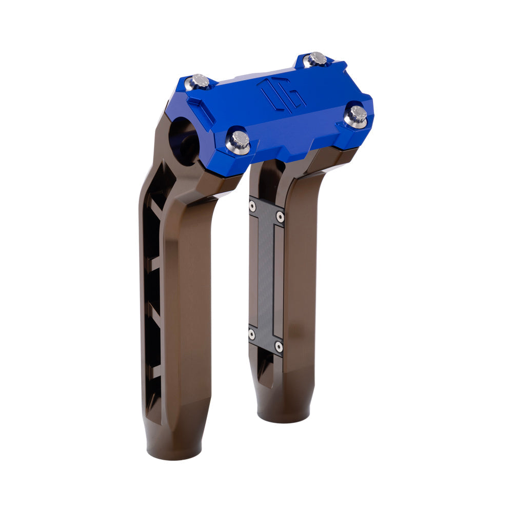 OG Bronze Performance 8.5 inch Pull Back Riser Legs with Blue Performance Top Clamp