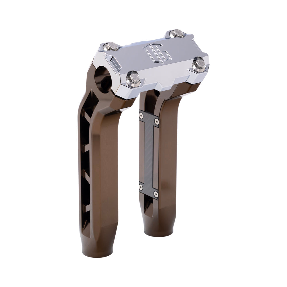 OG Bronze Performance 8.5 inch Pull Back Riser Legs with Chrome Performance Top Clamp