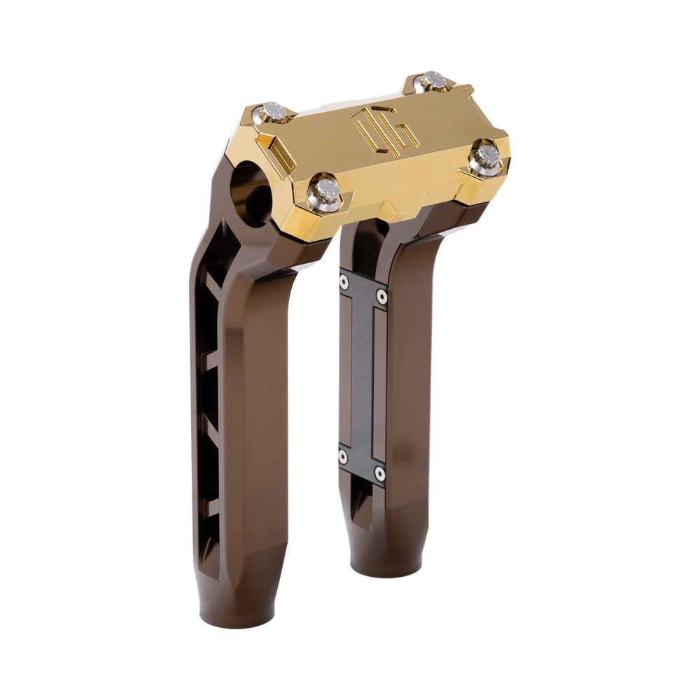 OG Bronze Performance 8.5 inch Pull Back Riser Legs with Gold Plating Performance Top Clamp