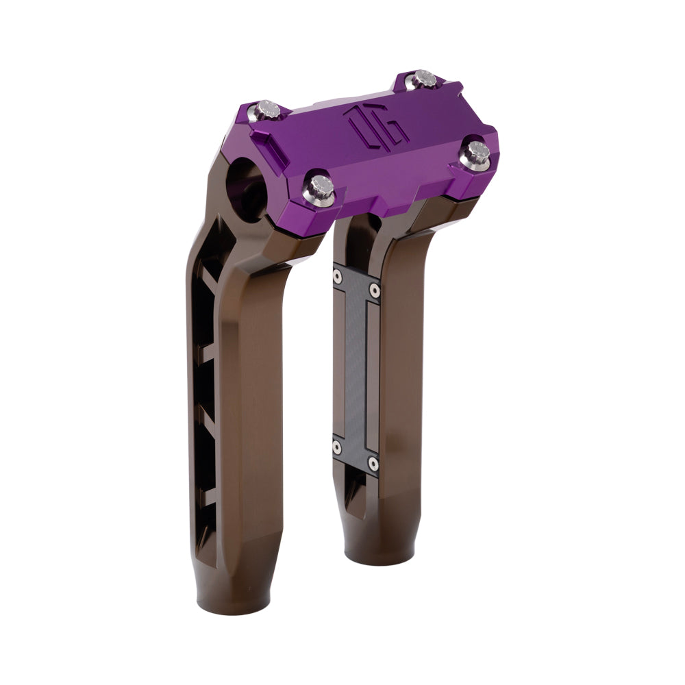 OG Bronze Performance 8.5 inch Pull Back Riser Legs with Purple Performance Top Clamp