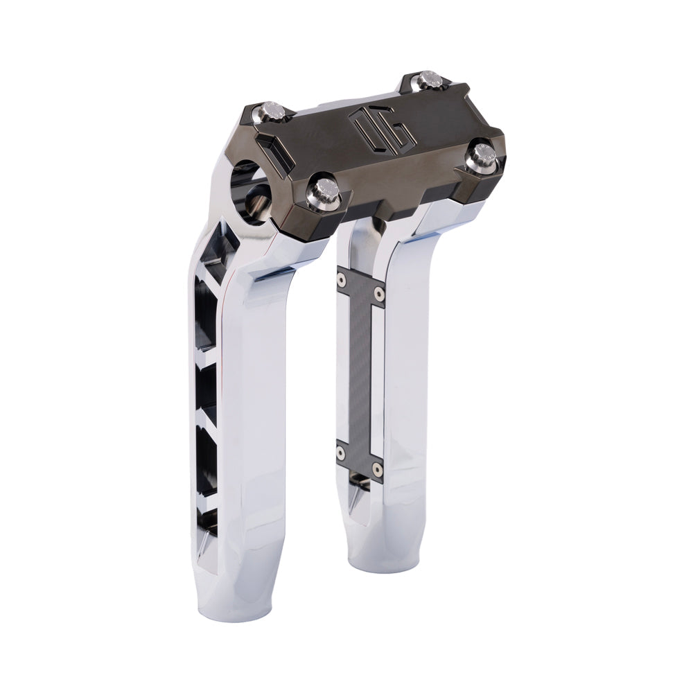 OG Chrome Performance 8.5 inch Pull Back Riser Legs with Black Chrome Performance Top Clamp