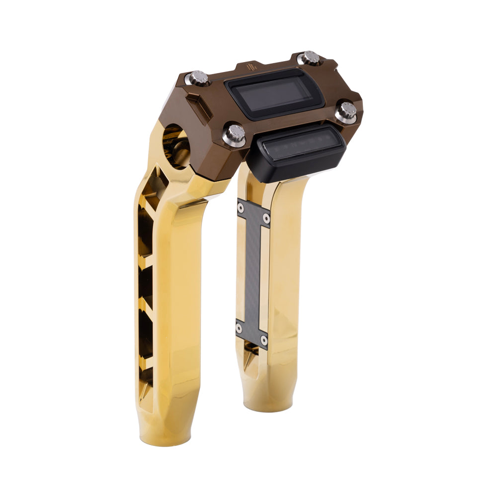 OG Gold Plating Performance 8.5 inch Pull Back Riser Legs with Bronze Performance Digital Gauge Top Clamp