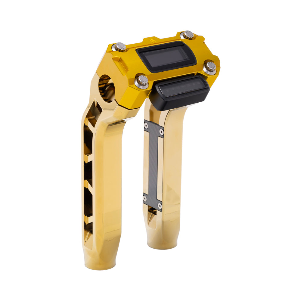 OG Gold Plating Performance 8.5 inch Pull Back Riser Legs with Gold Performance Digital Gauge Top Clamp