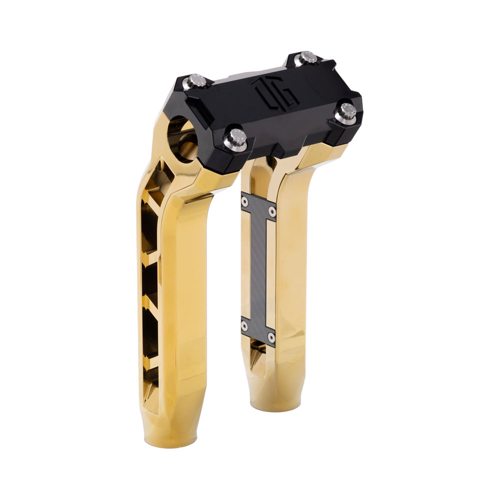OG Gold Plating Performance 8.5 inch Pull Back Riser Legs with Black Performance Top Clamp