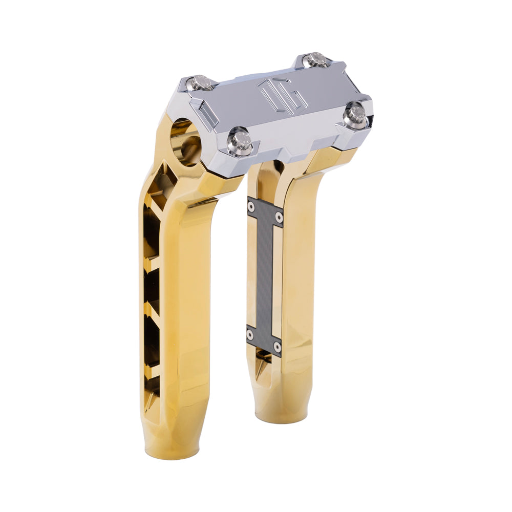 OG Gold Plating Performance 8.5 inch Pull Back Riser Legs with Chrome Performance Top Clamp