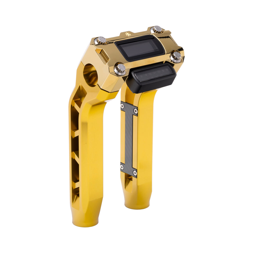 OG Gold Performance 8.5 inch Pull Back Riser Legs with Gold Plating Performance Digital Gauge Top Clamp