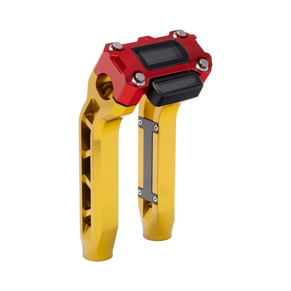 OG Gold Performance 8.5 inch Pull Back Riser Legs with Red Performance Digital Gauge Top Clamp