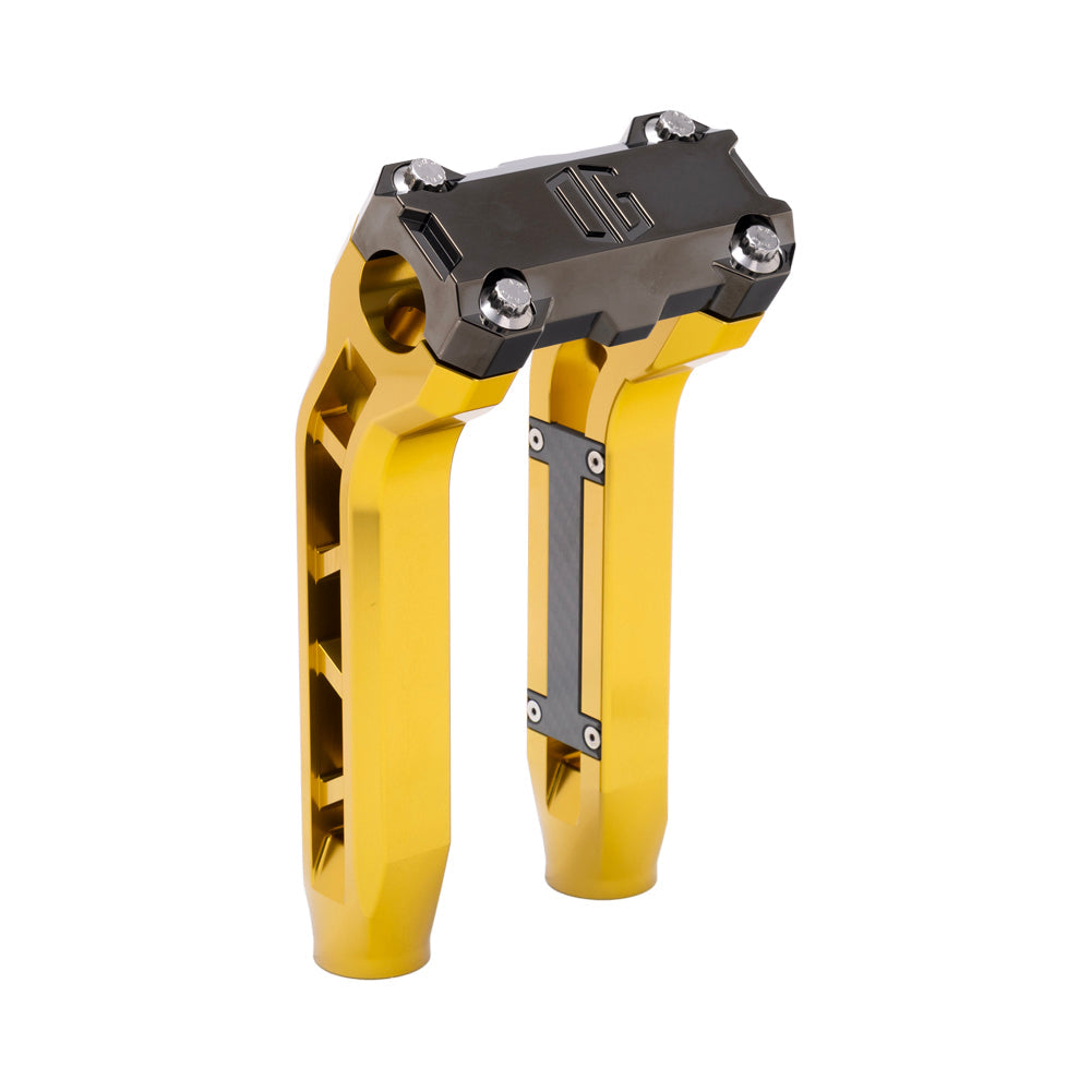 OG Gold Performance 8.5 inch Pull Back Riser Legs with Black Chrome Performance Top Clamp