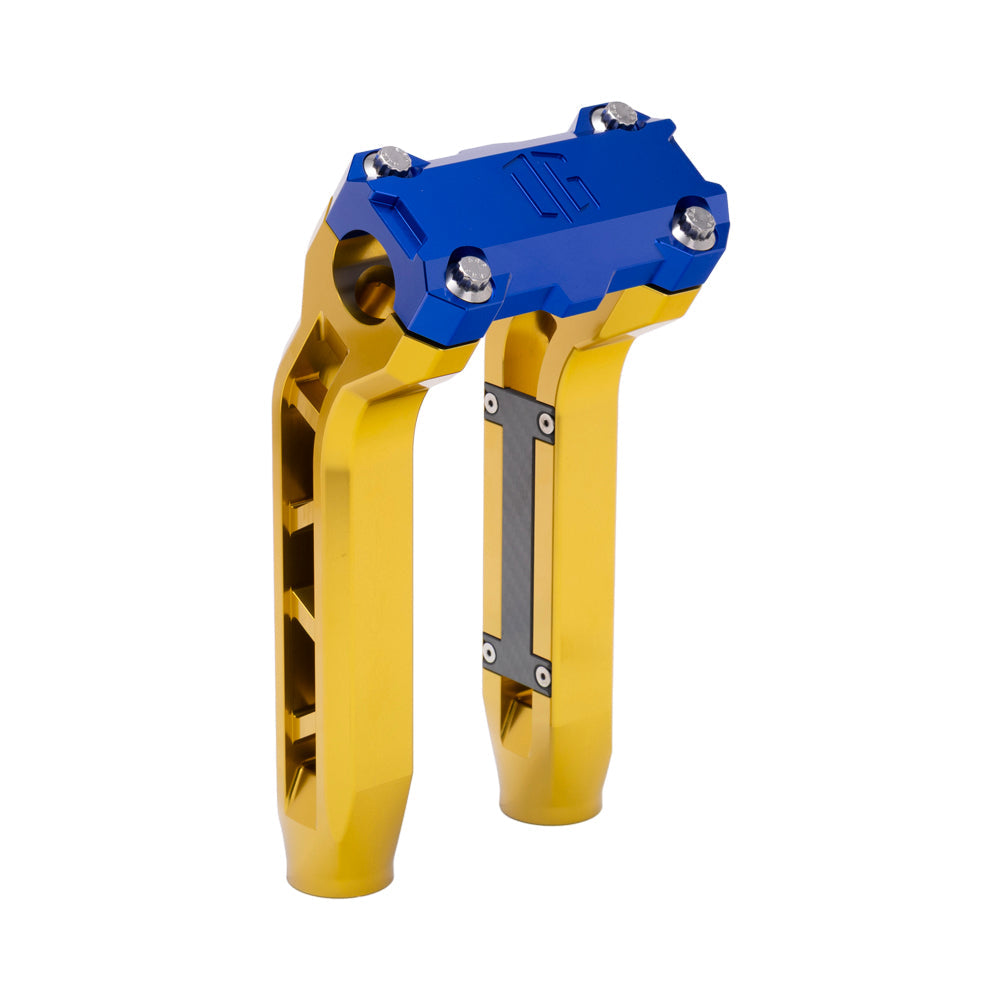 OG Gold Performance 8.5 inch Pull Back Riser Legs with Blue Performance Top Clamp