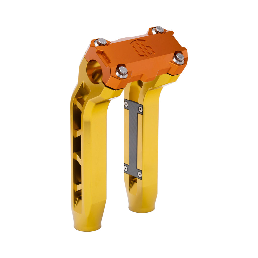 OG Gold Performance 8.5 inch Pull Back Riser Legs with Orange Performance Top Clamp