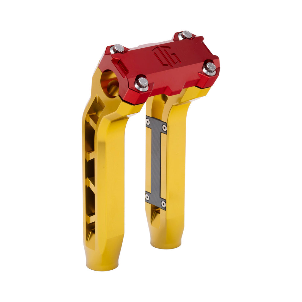 OG Gold Performance 8.5 inch Pull Back Riser Legs with Red Performance Top Clamp