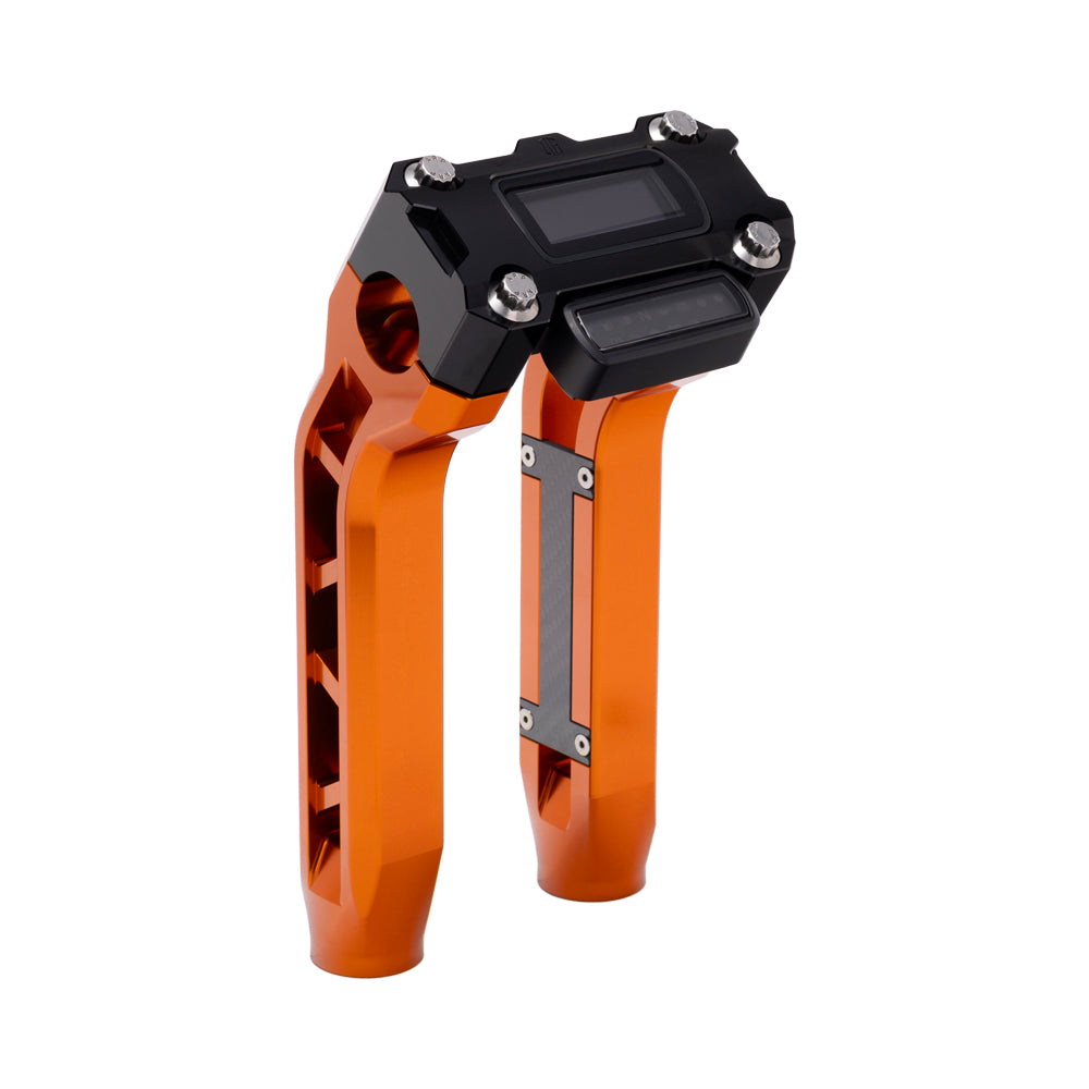 OG Orange Performance 8.5 inch Pull Back Riser Legs with Black Performance Digital Gauge Top Clamp