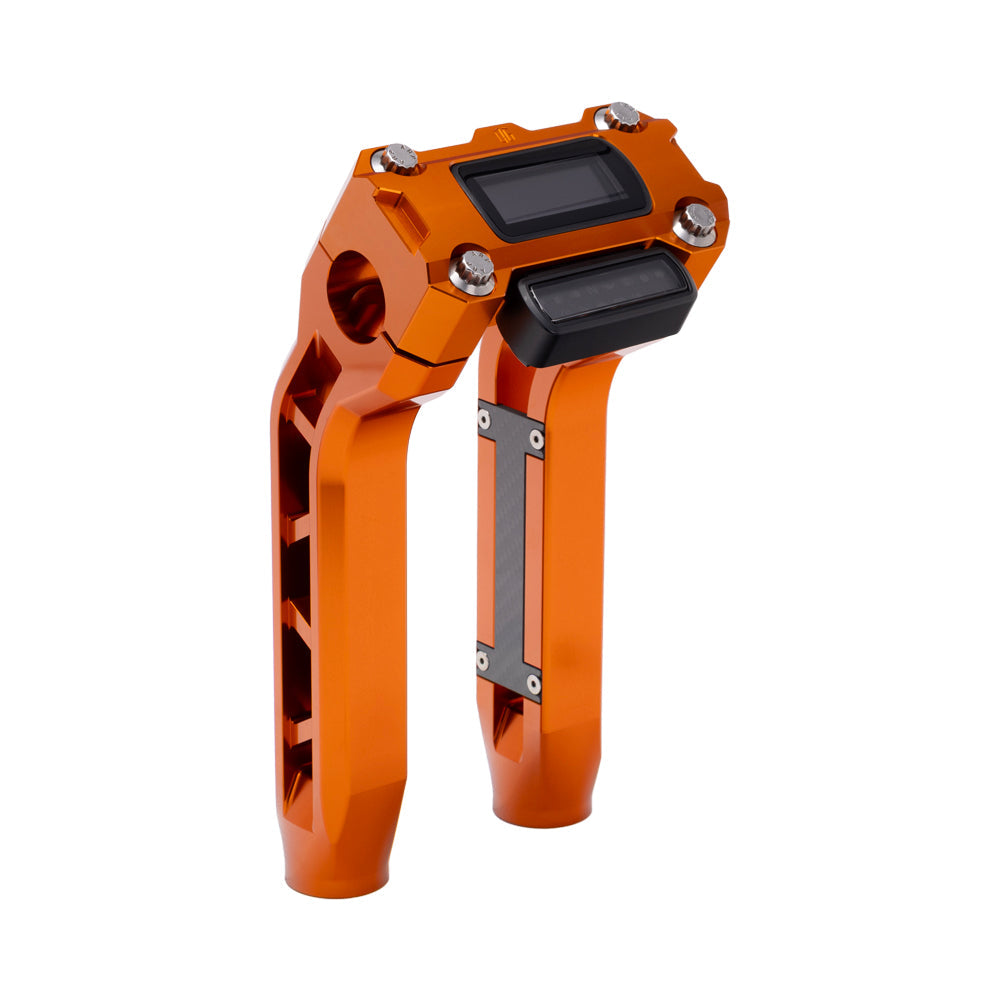 OG Orange Performance 8.5 inch Pull Back Riser Legs with Orange Performance Digital Gauge Top Clamp