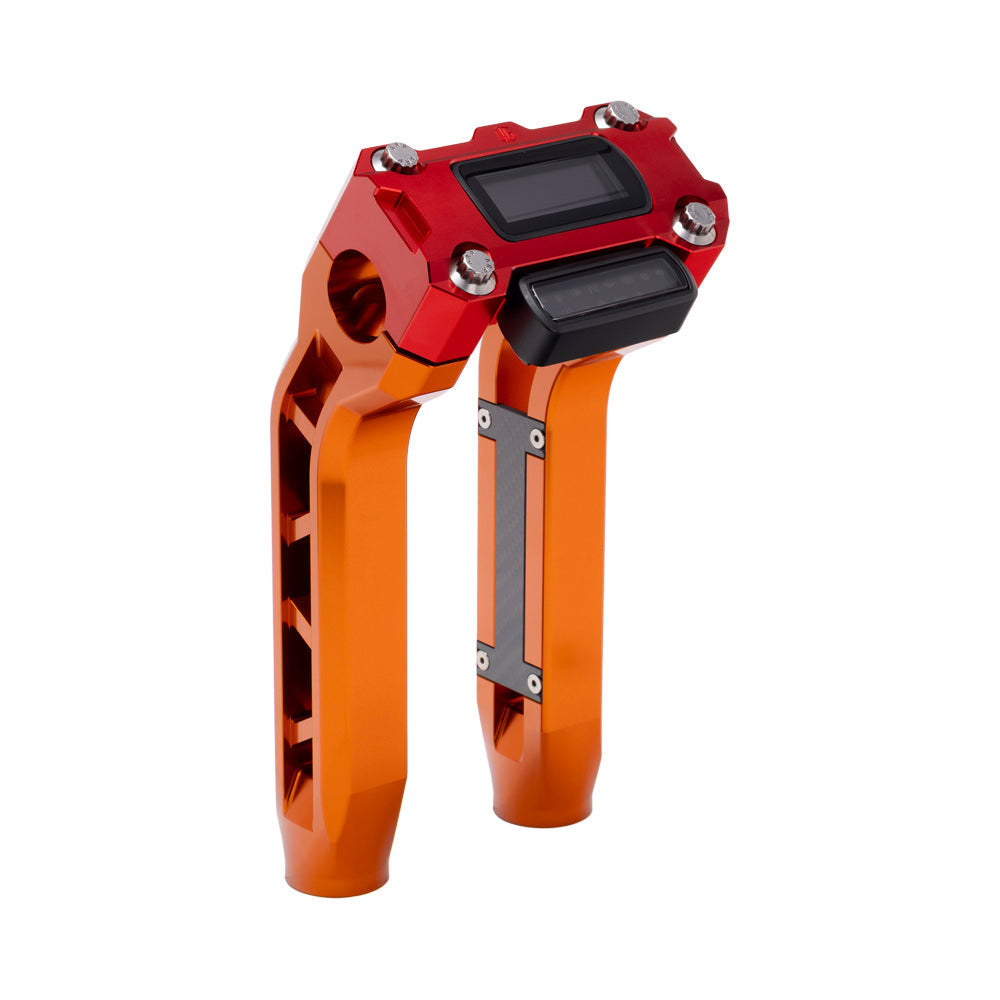 OG Orange Performance 8.5 inch Pull Back Riser Legs with Red Performance Digital Gauge Top Clamp