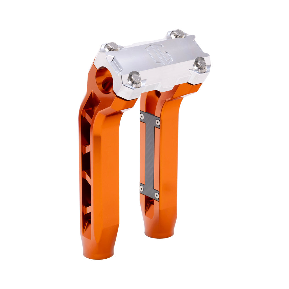 OG Orange Performance 8.5 inch Pull Back Riser Legs with Aluminum Performance Top Clamp