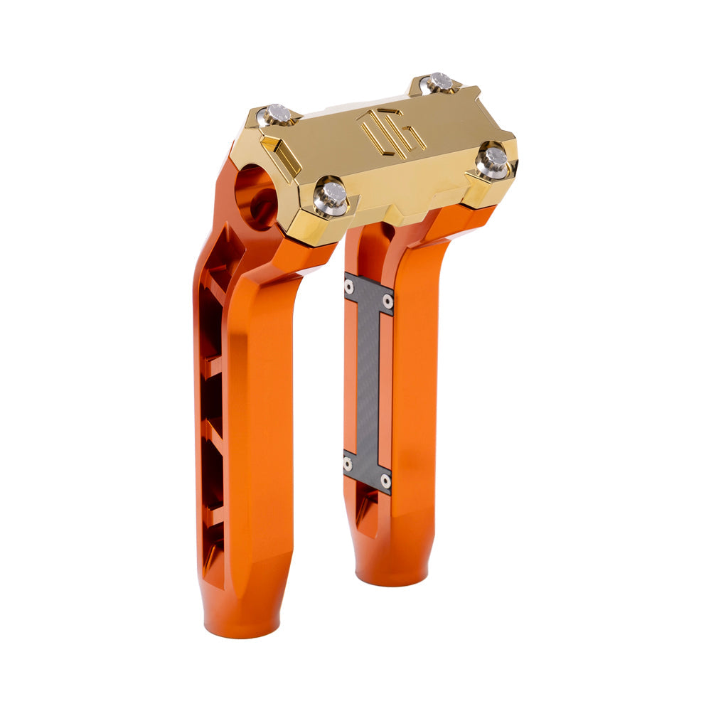 OG Orange Performance 8.5 inch Pull Back Riser Legs with Gold Plating Performance Top Clamp