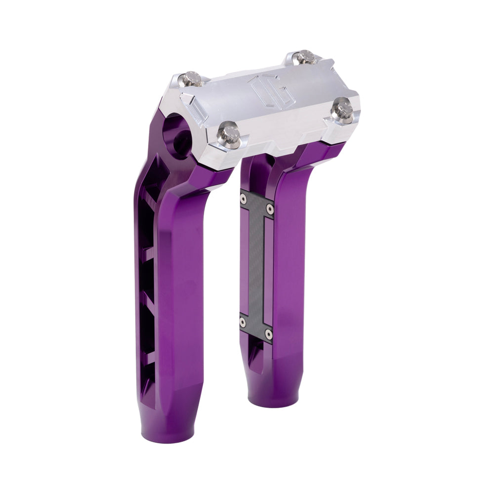 OG Purple Performance 8.5 inch Pull Back Riser Legs with Aluminum Performance Top Clamp