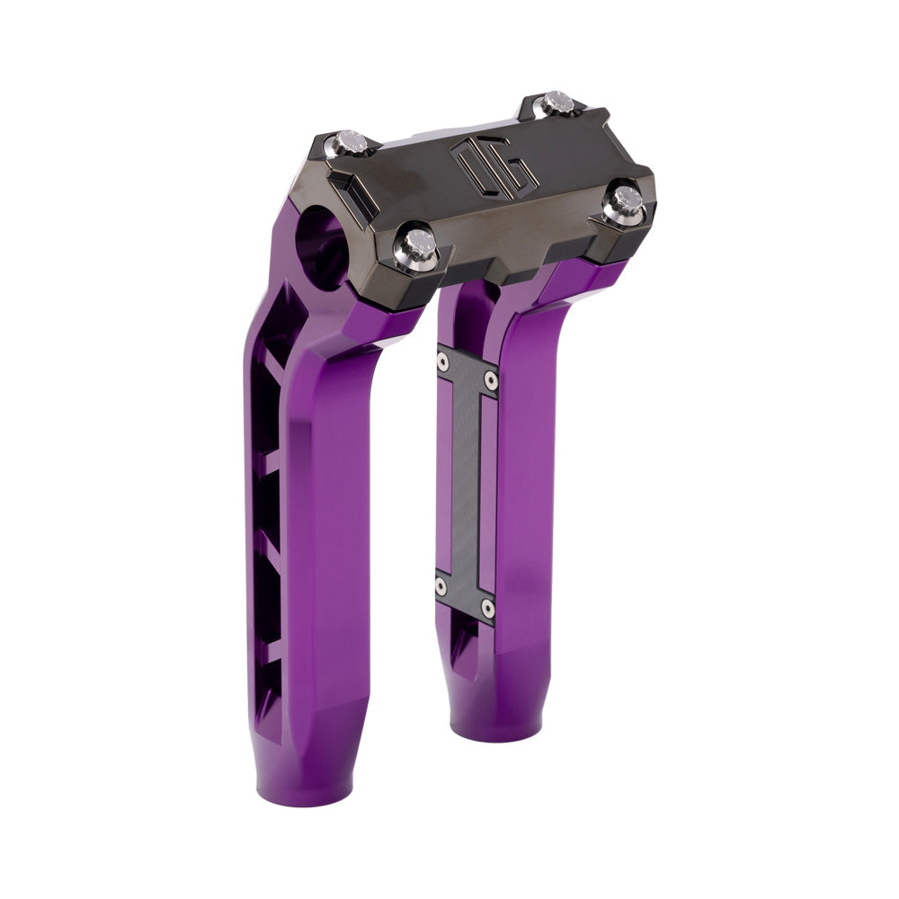 OG Purple Performance 8.5 inch Pull Back Riser Legs with Black Chrome Performance Top Clamp