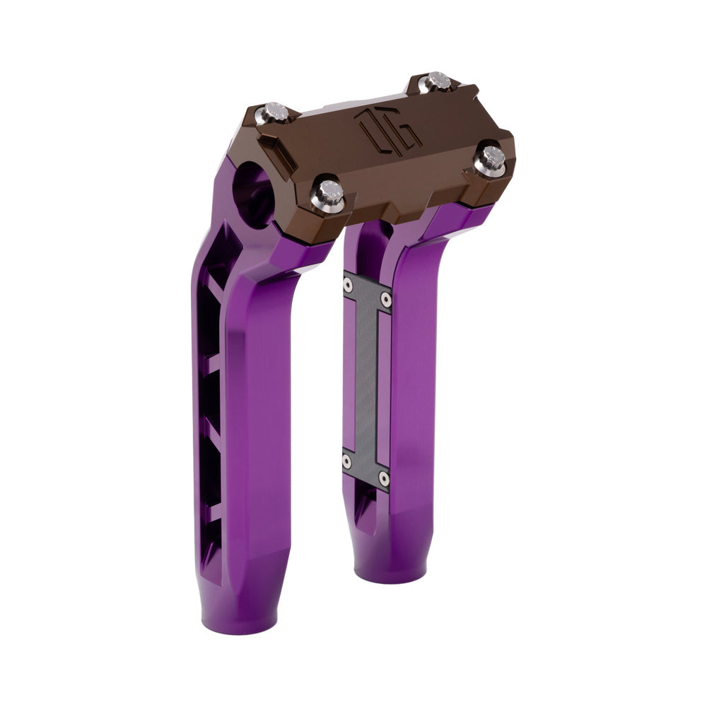 OG Purple Performance 8.5 inch Pull Back Riser Legs with Bronze Performance Top Clamp