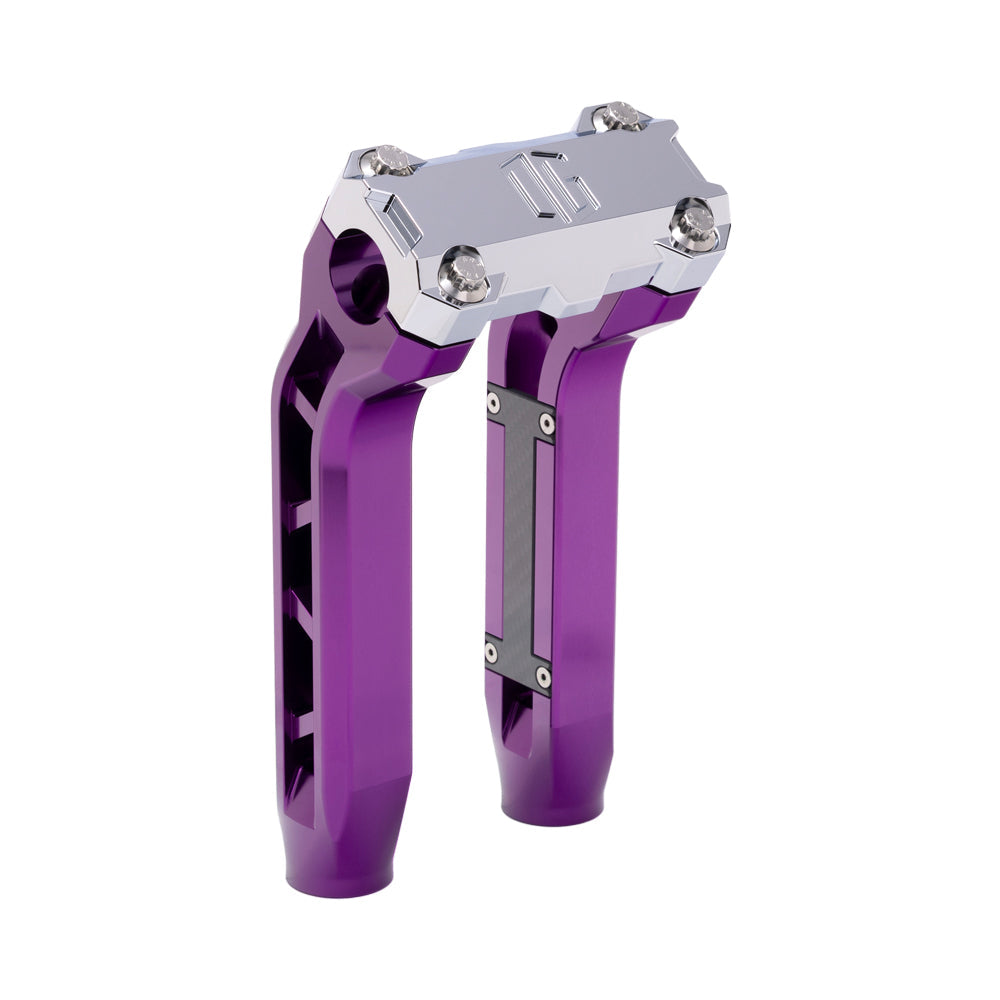 OG Purple Performance 8.5 inch Pull Back Riser Legs with Chrome Performance Top Clamp