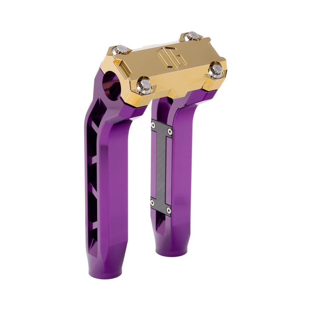OG Purple Performance 8.5 inch Pull Back Riser Legs with Gold Plating Performance Top Clamp