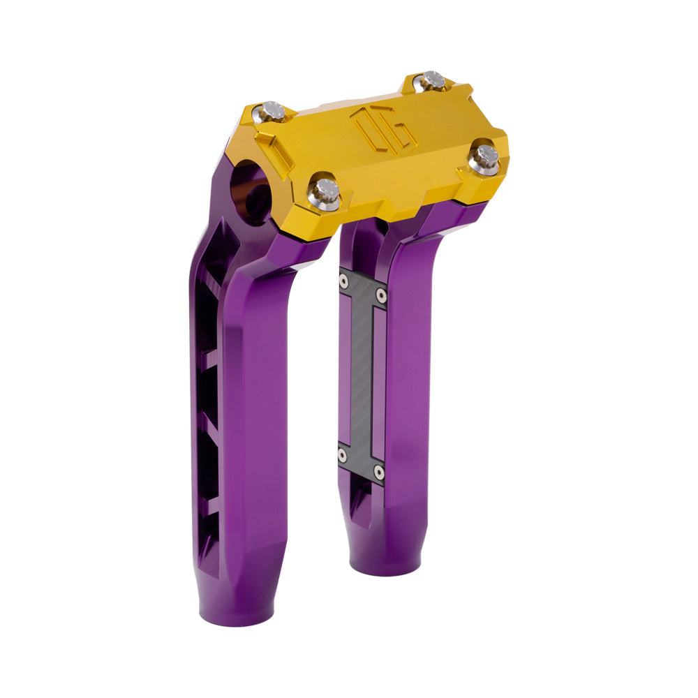OG Purple Performance 8.5 inch Pull Back Riser Legs with Gold Performance Top Clamp