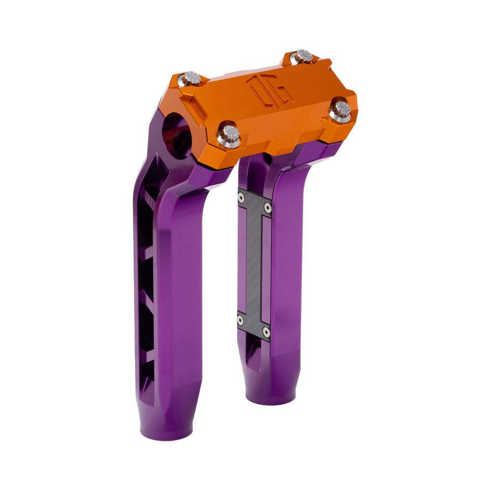 OG Purple Performance 8.5 inch Pull Back Riser Legs with Orange Performance Top Clamp