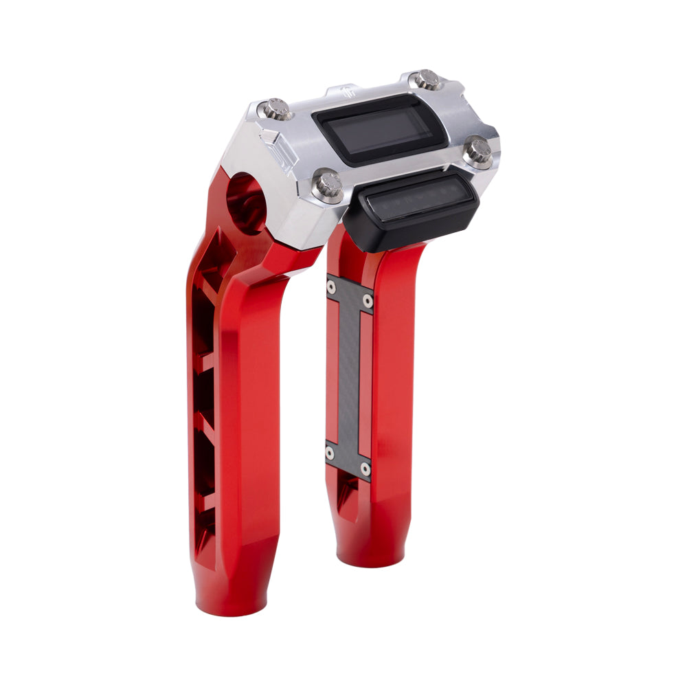 OG Red Performance 8.5 inch Pull Back Riser Legs with Aluminum Performance Digital Gauge Top Clamp