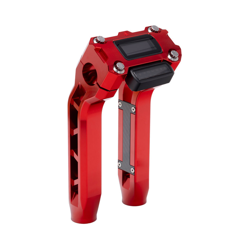 OG Red Performance 8.5 inch Pull Back Riser Legs with Red Performance Digital Gauge Top Clamp