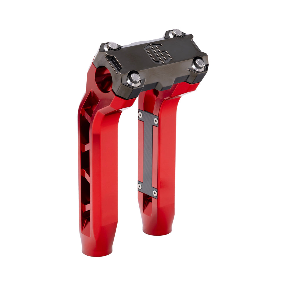 OG Red Performance 8.5 inch Pull Back Riser Legs with Black Chrome Performance Top Clamp