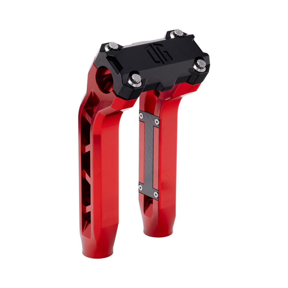 OG Red Performance 8.5 inch Pull Back Riser Legs with Black Performance Top Clamp