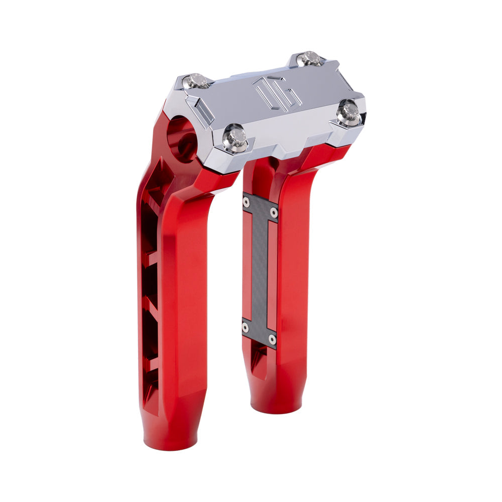 OG Red Performance 8.5 inch Pull Back Riser Legs with Chrome Performance Top Clamp