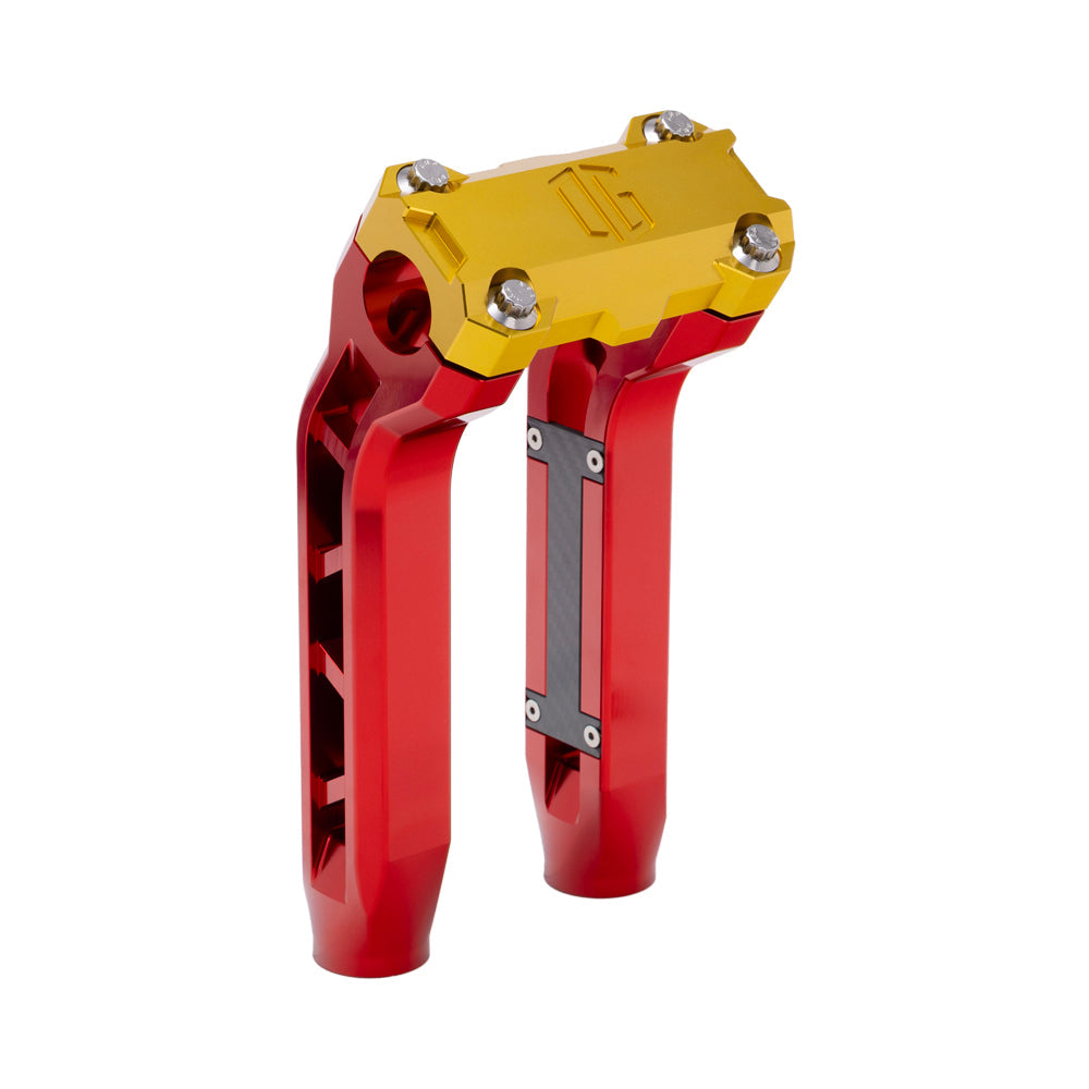 OG Red Performance 8.5 inch Pull Back Riser Legs with Gold Performance Top Clamp