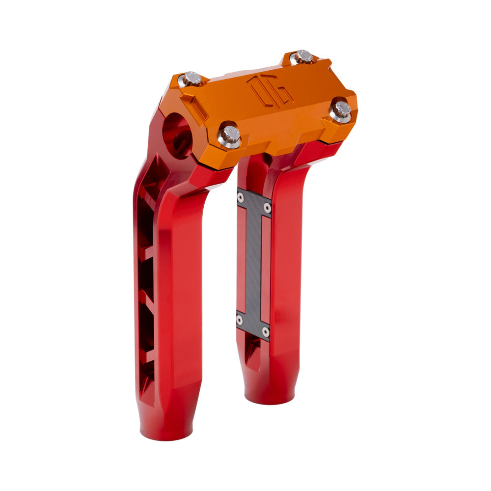 OG Red Performance 8.5 inch Pull Back Riser Legs with Orange Performance Top Clamp