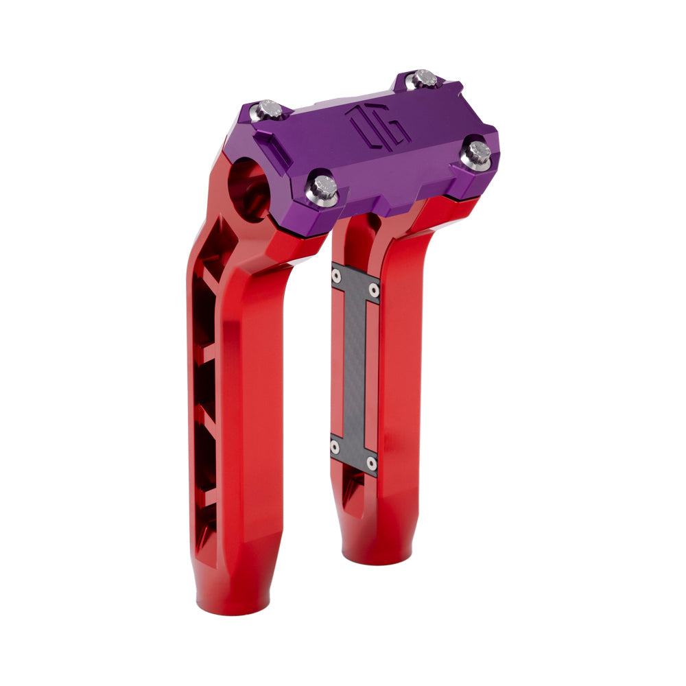 OG Red Performance 8.5 inch Pull Back Riser Legs with Purple Performance Top Clamp