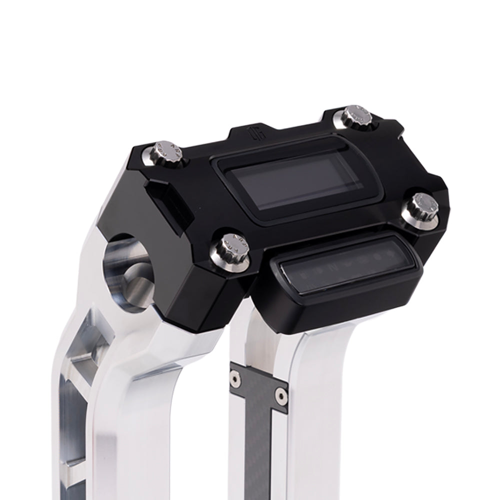 OG Black Performance Digital Gauge Top Clamp on OG Aluminum Performance Riser Legs