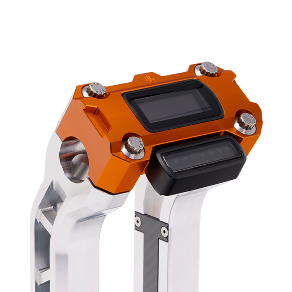OG Orange Performance Digital Gauge Top Clamp on OG Aluminum Performance Riser Legs