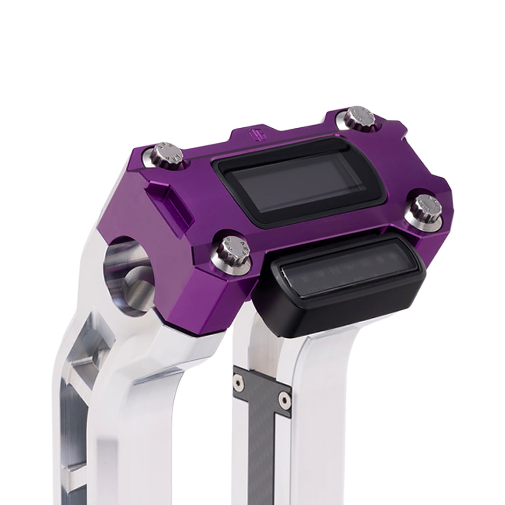 OG Purple Performance Digital Gauge Top Clamp on OG Aluminum Performance Riser Legs