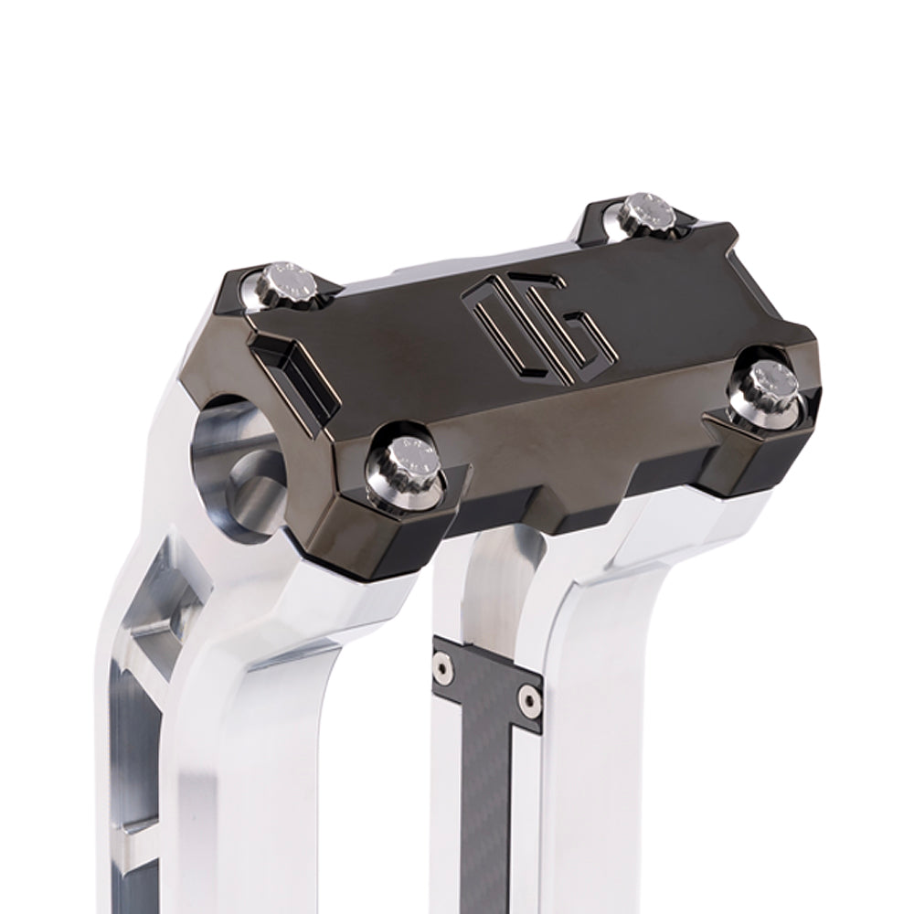 OG Black Chrome Performance Top Clamp on OG Aluminum Performance Riser Legs
