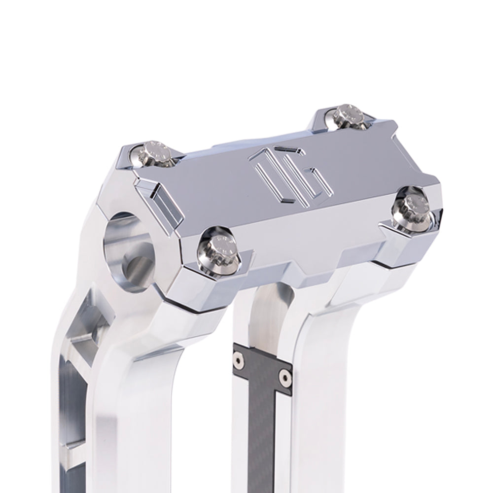 OG Chrome Performance Top Clamp on OG Aluminum Performance Riser Legs