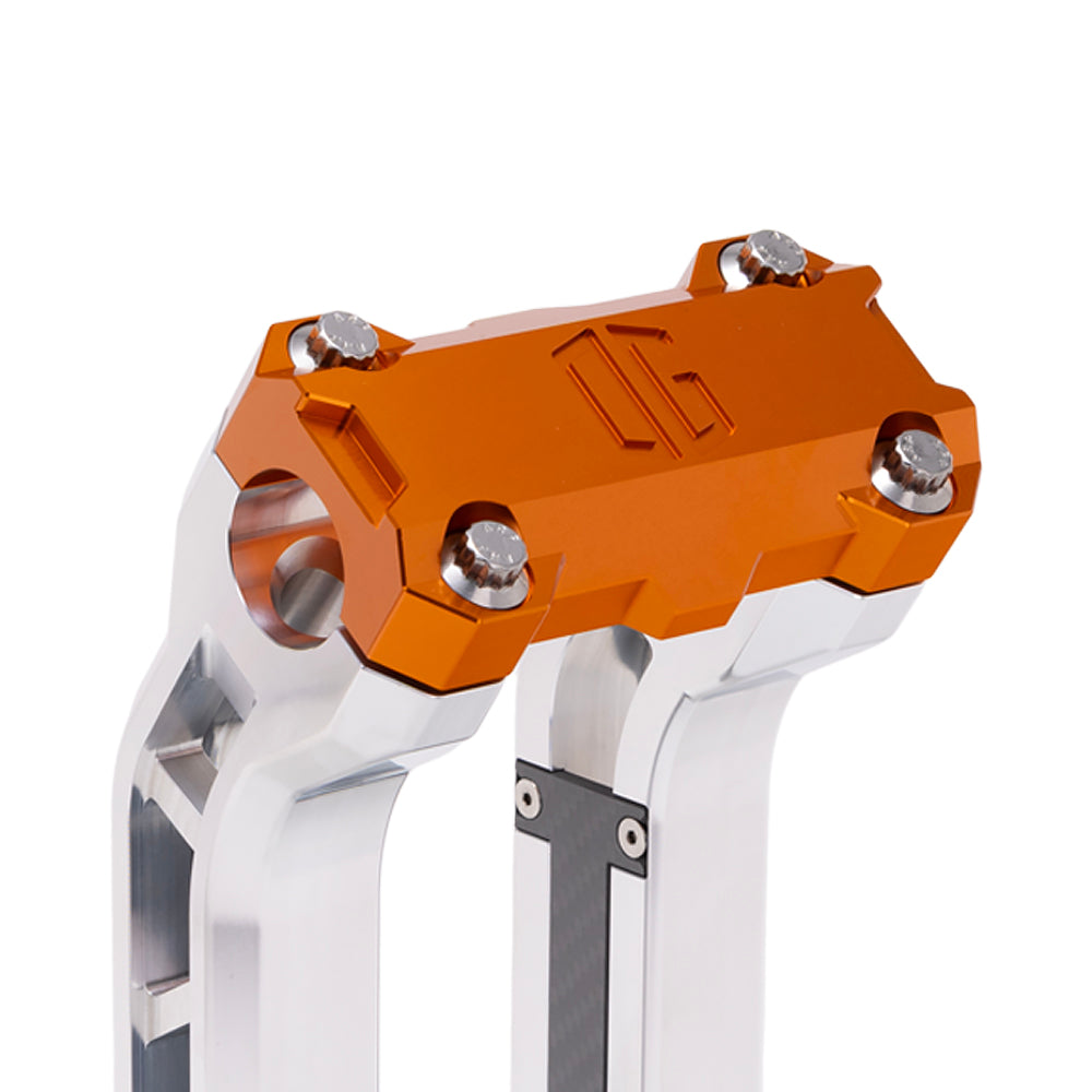 OG Orange Performance Top Clamp on OG Aluminum Performance Riser Legs